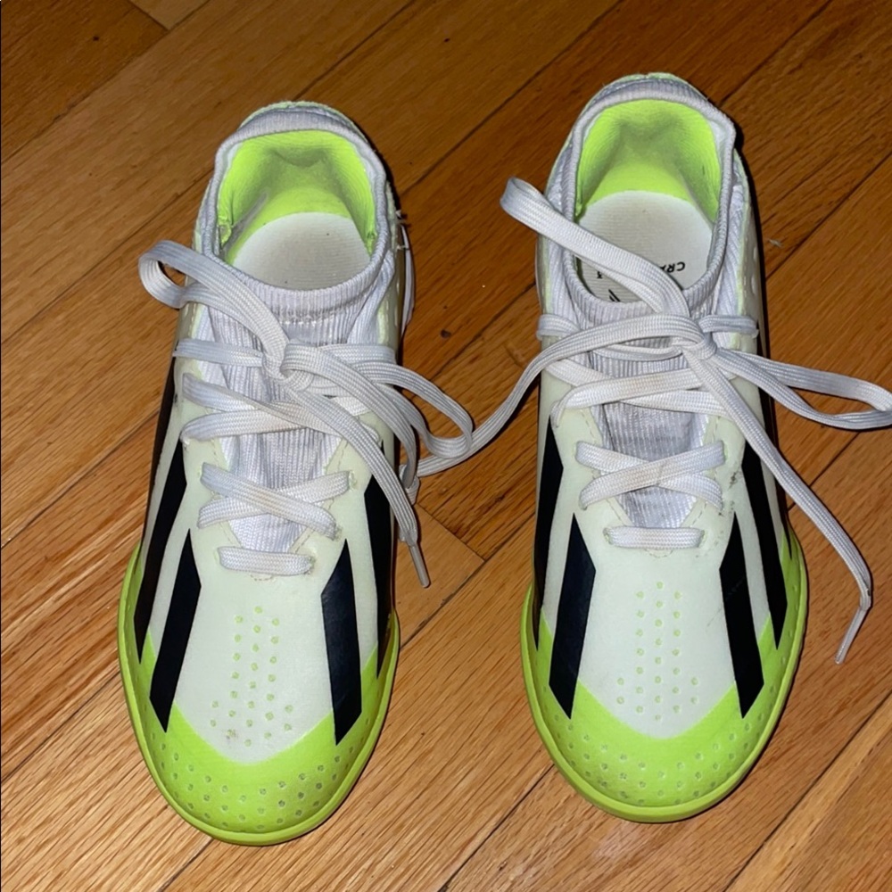 Adidas Crazyfast Kids Lime Green and Black Turf Shoes Sneakers - Picture 3 of 7